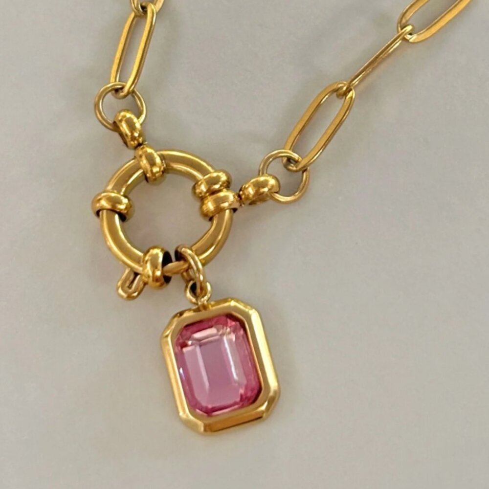 Paperclip Chain Necklace Gold Toggle Clasp Necklace Waterproof Charm Necklace - Picture 14 of 14